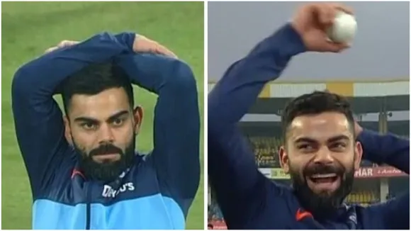VIDEO : विराट कोहली ने उतारी हरभजन सिंह के एक्‍शन की नकल, फिर हर घर में शुरू हो गया