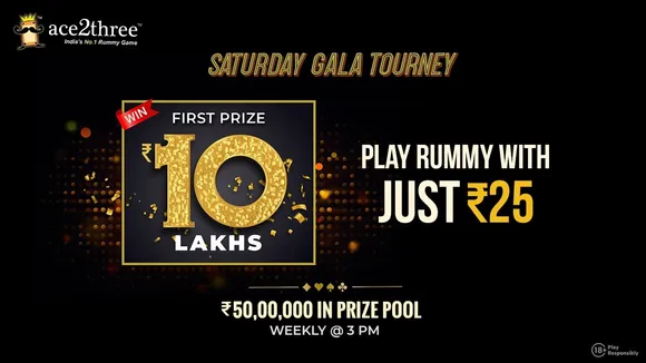 सिर्फ रु. 25 के साथ Ace2Three में रम्मी खेलिये और रु.10 लाख जीतने का मौका पाइये