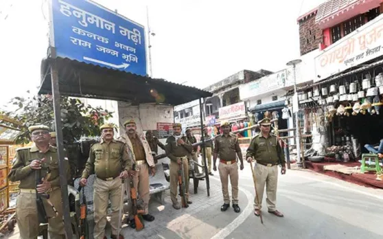 राम मंदिर तीर्थ क्षेत्र ट्रस्‍ट की घोषणा के बाद अयोध्‍या में सुरक्षा व्‍यवस्‍था कड़ी