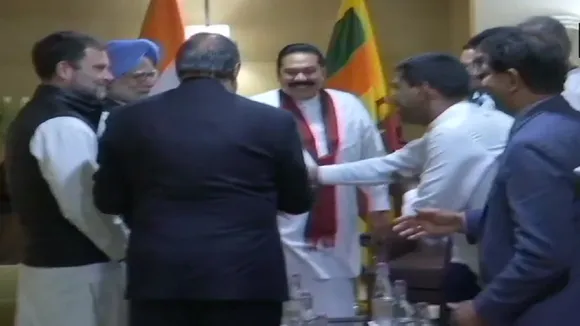 मनमोहन सिंह-राहुल गांधी ने श्रीलंका के प्रधानमंत्री महिंदा राजपक्षे से भेंट कर कई मुद्दों पर चर्चा की