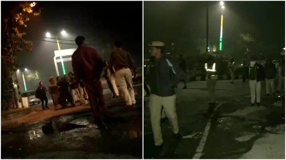 दिल्ली पुलिस ने सीएम अरविंद केजरीवाल के घर के सामने इकठ्ठा हुए लोगों पर की कार्रवाई