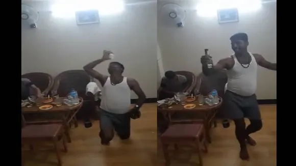 JDU leader drinking and dancing video