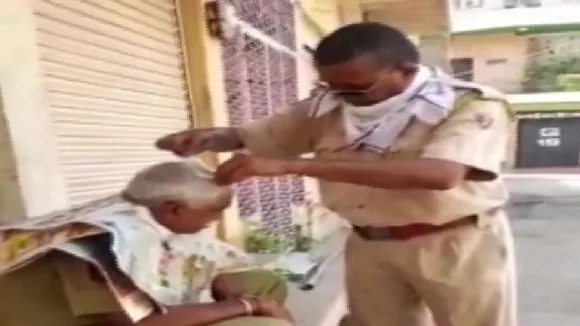 police cutting hair coligue