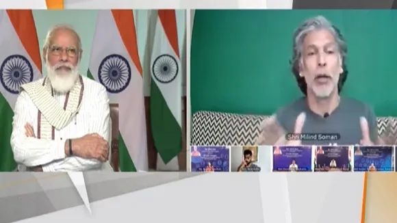 pm modi with milind soman