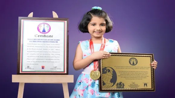 5 year old girl Presha recognized the flags of 150 countries in 4 17 minutes