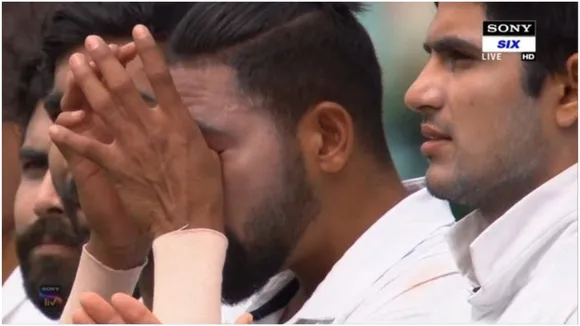 Siraj gets emotional while singing national anthem at SCG  Credit Twitter