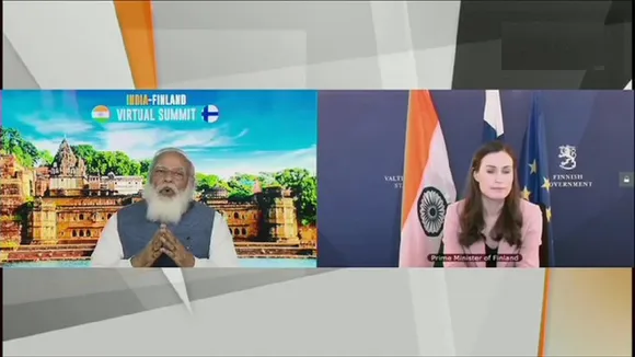 प्रधानमंत्री नरेंद्र मोदी और फिनलैंड की पीएम समा मरीन