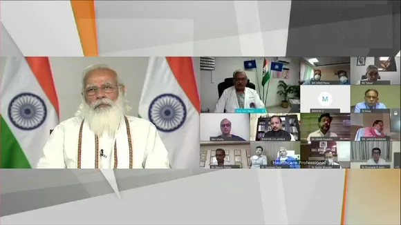 pm modi intracting doctors on corona