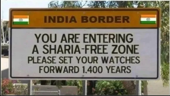 viral anti-Sharia sign board
