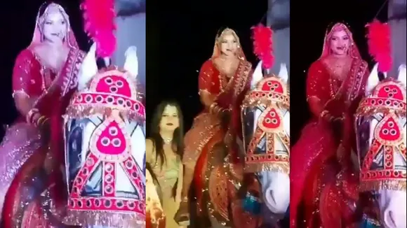 Bride sat on mare to meet groom