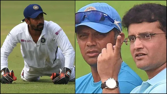 Wriddhiman Saha, Rahul Dravid, Sourav Ganguly
