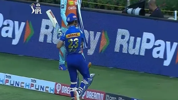 mi vs gt match ishan kishan throw his bat in ipl 2022