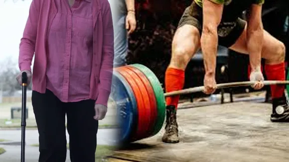 Old Lady Lifting bar