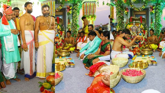 K Kavita performs maha yagya in shri lakshmi narsimha temple telangana