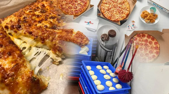 This is how dominos serves us fresh Pizza