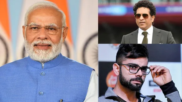 PM Narendra Modi, Sachin Tendulkar, Virat Kohli