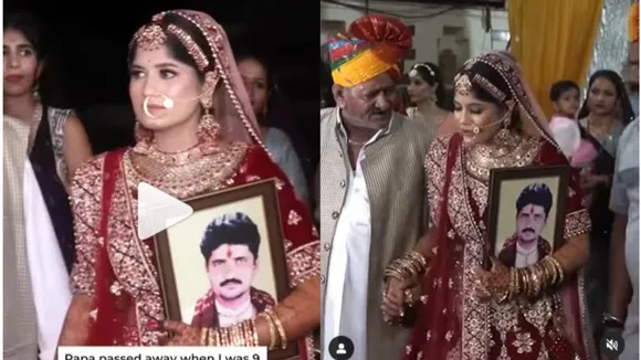 Bride With Her Father s Photo In Hand