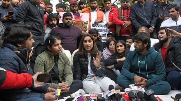 Wrstlers strike at Jantar Mantar