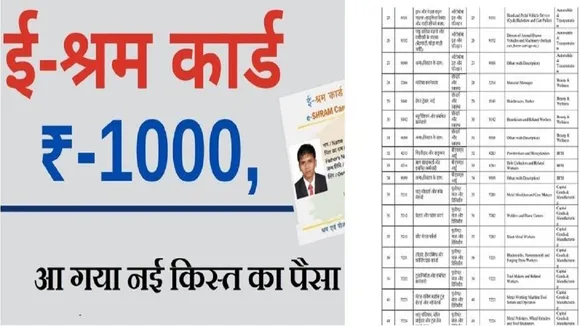 E Shram Card Payment List