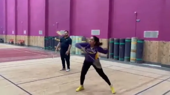Tejashwi Yadav played badminton
