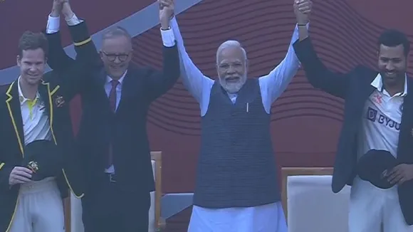 pm modi in ahmedabad stadium ind vs aus bgt 2023