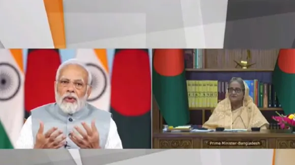 Narendra Modi and Sheikh Haseena