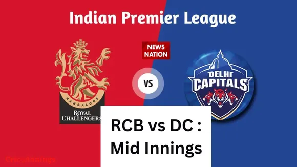 indian premier league 2023 rcb vs dc mid innings update
