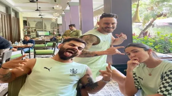 Virat Kohli, Anushka Sharma, Faf du Plessis