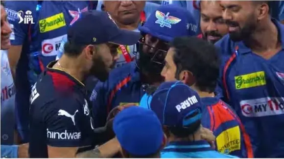 ipl 2023 lsg vs rcb gautam gambhir virat kohli fight bcci action 100 p