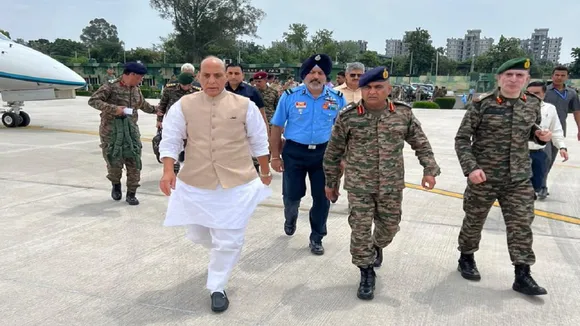 Defence Minister Rajnath Singh reaches Jammu