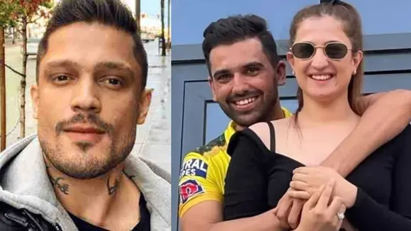 Deepak Chahar with wife