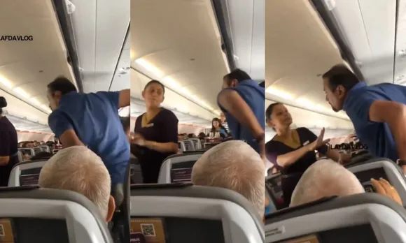 viral flight fight trending video