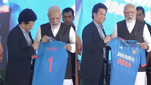 sachin tendulkar gift special jersey pm modi
