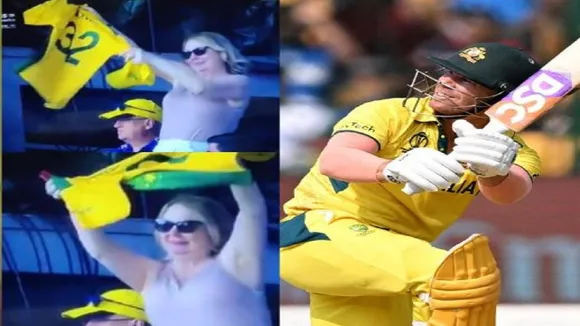 david Warner viral fan celebrated by taking off her T-shirt