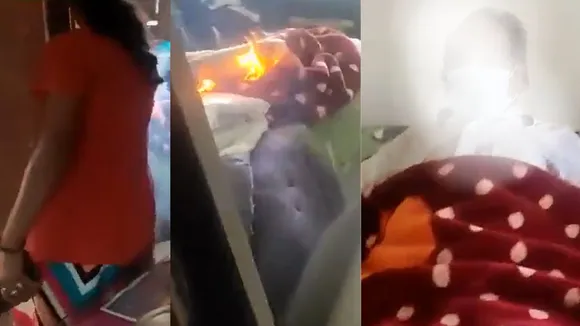 Woman throws fire at father in law