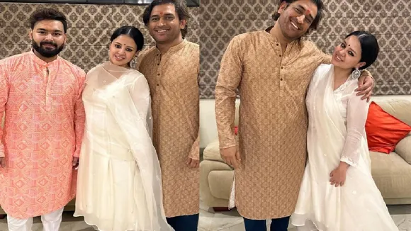 dhoni with sakshi