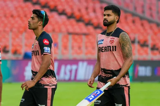 Ahmedabad: Punjab Kings players during a practice session ahead of the IPL Qualifier 2 match