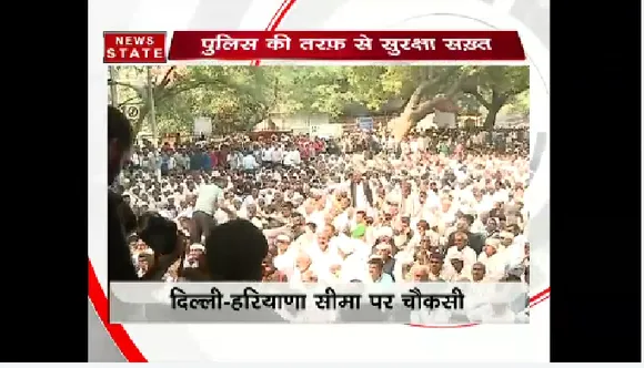 आरक्षण की मांग के साथ जंतर-मंतर पर धरने पर बैठे जाट