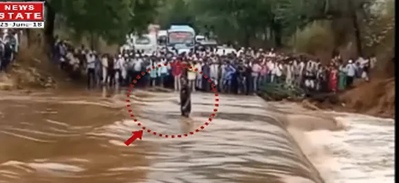 मध्य प्रदेशः उफनती नदी के पानी में बहा एक शख्स, मौत