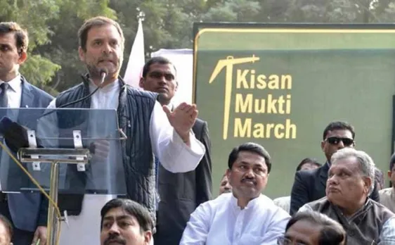 किसान मार्च: मंच पर एक साथ आया विपक्ष, राहुल गांधी ने मोदी सरकार को घेरा