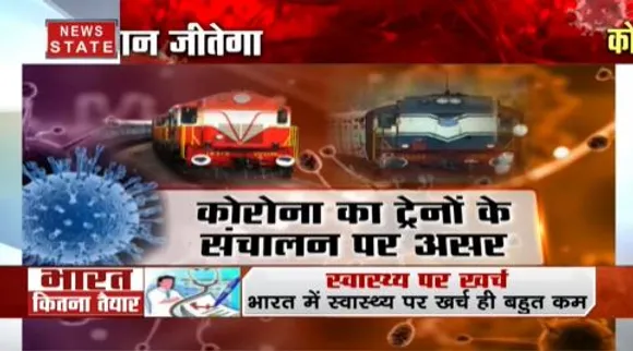 कोरोना से दहशत में लोग, ट्रेनों के संचालन पर पड़ा असर