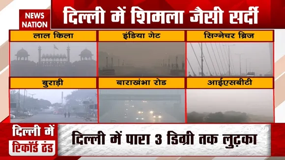 दिल्ली-NCR में बढ़ी ठंड, 3.3 डिग्री तक लुढ़का पारा