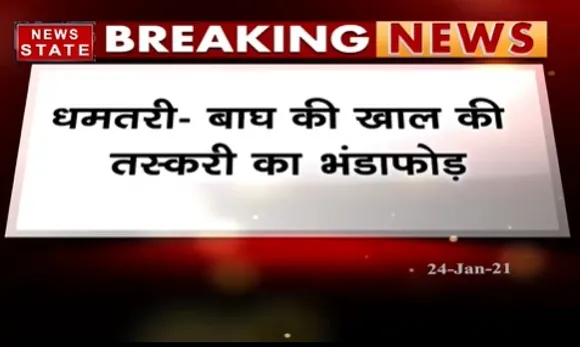 Breaking News : धमतरी में बाघ की खाल की तस्करी का भंडाफोड़, पुलिस ने आरोपी को किया गिरफ्तार