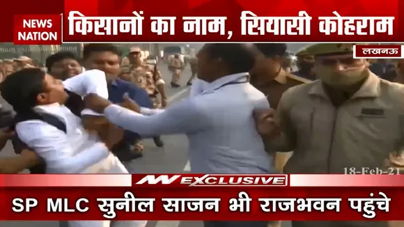 यूपी में विधानसभा गेट पर विपक्षी विधायकों का हंगामा
