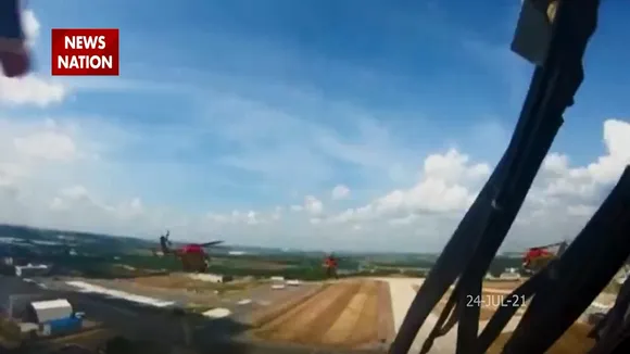 IAF Sarang Helicopter displays team performance At MAKS 2021