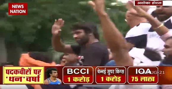 पहलवान रवि दहिया का काफिला अशोका होटल की तरफ रवाना