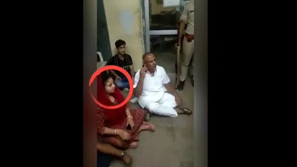 Woman MLA Meena Kanwar's sit-in to get the person caught driving while intoxicated from police custody