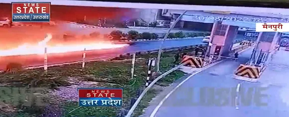 Uttar Pradesh News : चलता ट्रक बना आग का गोला, देखें वीडियो