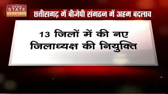 Chhattisgarh News : Chhattisgarh में BJP संगठन में अहम बदलाव | Chhattisgarh BJP |