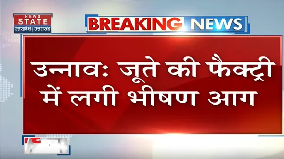 Unnao News: जूते की फैक्ट्री में लगी भीषण आग